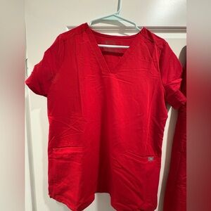 Figs Winning Red Scrub Set